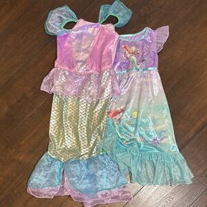 Disney Girls Mermaid Costume Dress Pink Purple Aqua
